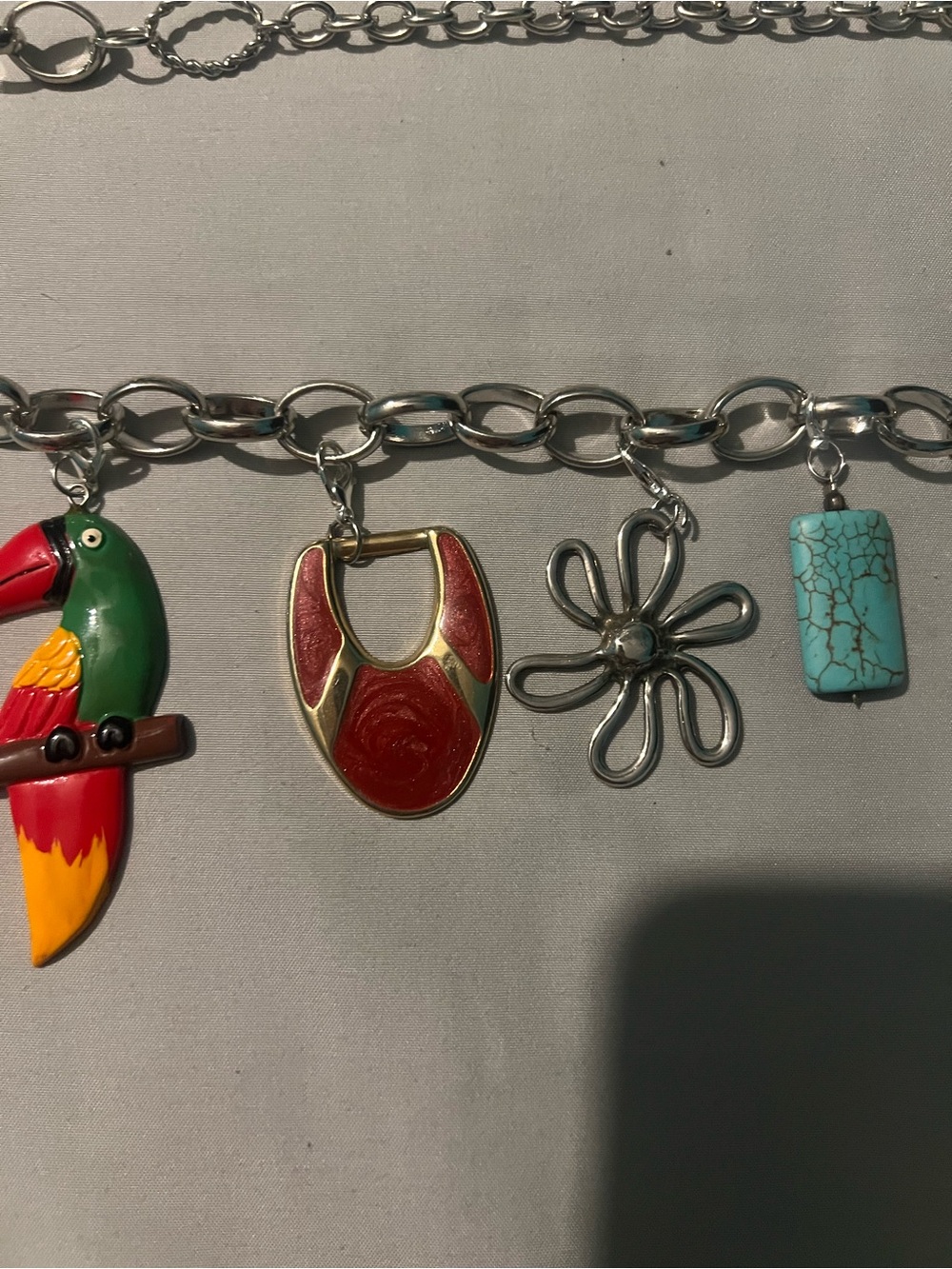 #123. Handmade Upcycled Boho Belt Chain with Detachable Pendants -One of a Kind - Picture 8 of 15